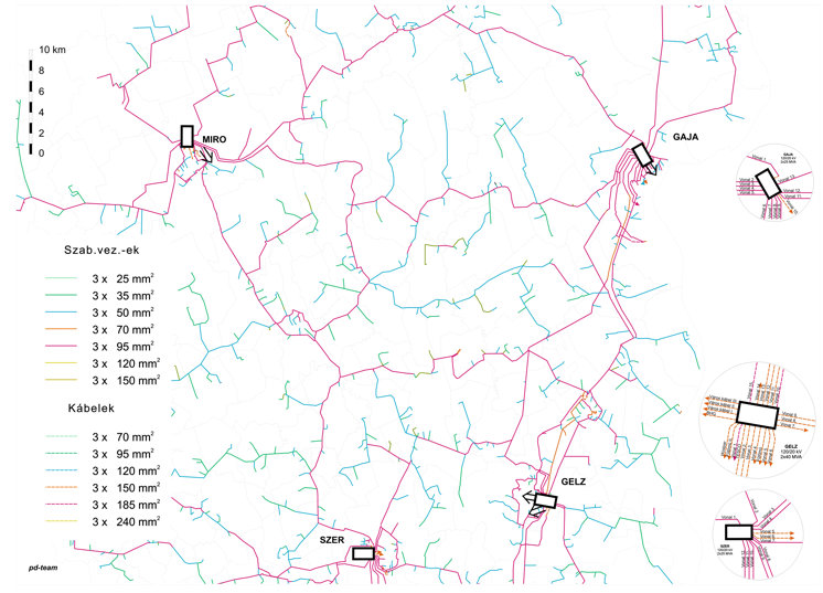 A hálózat kiépítettségét bemutató hálózati térkép